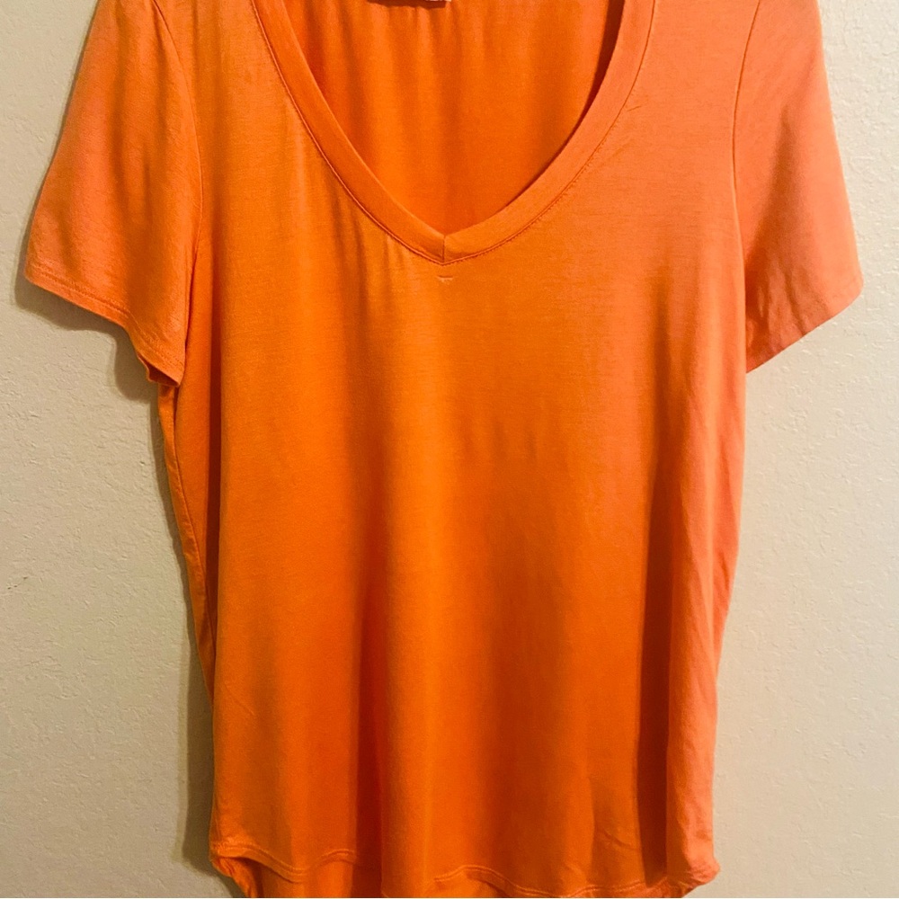 Vibrant Orange Fitted Short Sleeve Tee